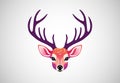 Deer Colorful Logo. Deer Head Logo Design Vector illustration