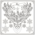 Deer coloring page Royalty Free Stock Photo