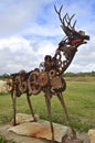 Deer created from gears, pulleys, chain, and other metal part