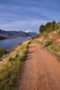 Deer Creek Reservoir Dam Trailhead hiking trail  Panoramic Landscape views by Heber, Wasatch Front Rocky Mountains. Utah, United S Royalty Free Stock Photo