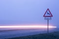 Deer crossing roadsign