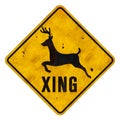 Deer Crossing Sign Grunge