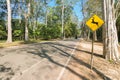 Deer crossing sign beside the road in Angkor Wat, Cambodia