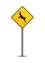 Deer crossing sign. Vector illustration decorative design Royalty Free Stock Photo