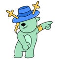 Deer dress up and dance impersonating Michael Jackson, doodle icon image Royalty Free Stock Photo