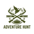 Deer or duck hunting logo, hunting badge or emblem for hunting club and sports Royalty Free Stock Photo