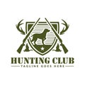 Deer or duck hunting logo, hunting badge or emblem for hunting club and sports Royalty Free Stock Photo