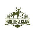 Deer or duck hunting logo, hunting badge or emblem for hunting club and sports Royalty Free Stock Photo
