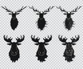 Deer, elk, moose head vector set