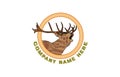 Deer emblem isolated on a white background Royalty Free Stock Photo