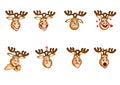Deer Emoji, Deer Emotions, Emoji Deer set, Stickers mood