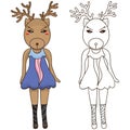 Deer fashion coloring