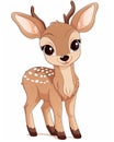 Deer fawn smiling illustration bundle. Fawn bundle design. Cute fawn standing bundle design on white backgrounds. Beautiful baby