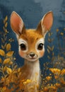 deer field flowers female furry mini cute kind face buttercups bewitching eyes chimeric daisy savanna distinct stunningly pixie