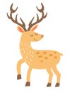 Deer. Flat cartoon vector illustration