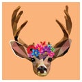 Deer with a floral crown polygon