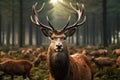 Deer forest closeup. Generate Ai