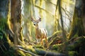 deer in forest underbrush