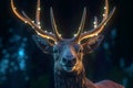 Deer glowing antlers. Generate Ai