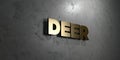 Deer - Gold sign mounted on glossy marble wall - 3D rendered royalty free stock illustration