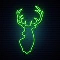 Deer green neon sign.