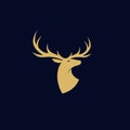 Deer head abstract logo design vector template. modern flat antlers, wild animal illustration style Royalty Free Stock Photo