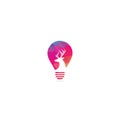 Deer head bulb shape concept Logo Design Royalty Free Stock Photo