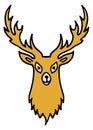 Deer head color icon. Hunter trophy symbol