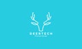 Deer head connect tech lines logo design vector icon symbol illustration