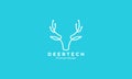 Deer head connect tech lines logo design vector icon symbol illustration