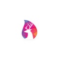 Deer head drop shape concept Logo Design