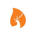 Deer head drop shape concept Logo Design