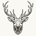 Deer head with elegant horns template