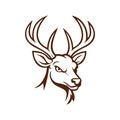 Deer Head Emblem Logo Illustration Vector Template EPS 10 Royalty Free Stock Photo