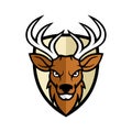 Deer Head Emblem Logo Illustration Vector Template EPS 10 Royalty Free Stock Photo