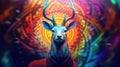 Deer head and horn DMT styles, Vivacious, Cybernetic Punk Royalty Free Stock Photo