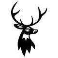 Deer Head Horn Logo Design Template Icon Vector Illustration Royalty Free Stock Photo