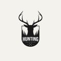 Deer head hunting logo badge template vector illustration design Royalty Free Stock Photo