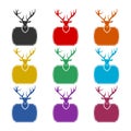 Deer head hunting trophy icon isolated on white background color set Royalty Free Stock Photo