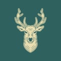 Deer head line art