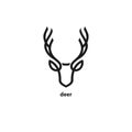 Deer head line icon. Royalty Free Stock Photo