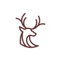 Deer head line simplicity creative logo design Royalty Free Stock Photo