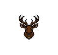 Deer Head Mascot colorful vector art illustration Royalty Free Stock Photo