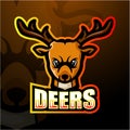 Deer head mascot esport logo design Royalty Free Stock Photo