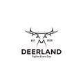 Deer head mono line logo design