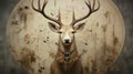 A deer head mounted on a wall in a room, AI