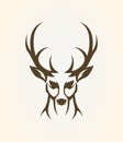 Deer head outline silhouette. Stylized elk icon. Royalty Free Stock Photo