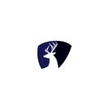 Deer head shield shape concept Logo Design