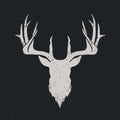 Deer head silhouette invert Royalty Free Stock Photo