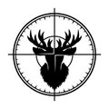 Deer head silhouette in optical sight vector Royalty Free Stock Photo